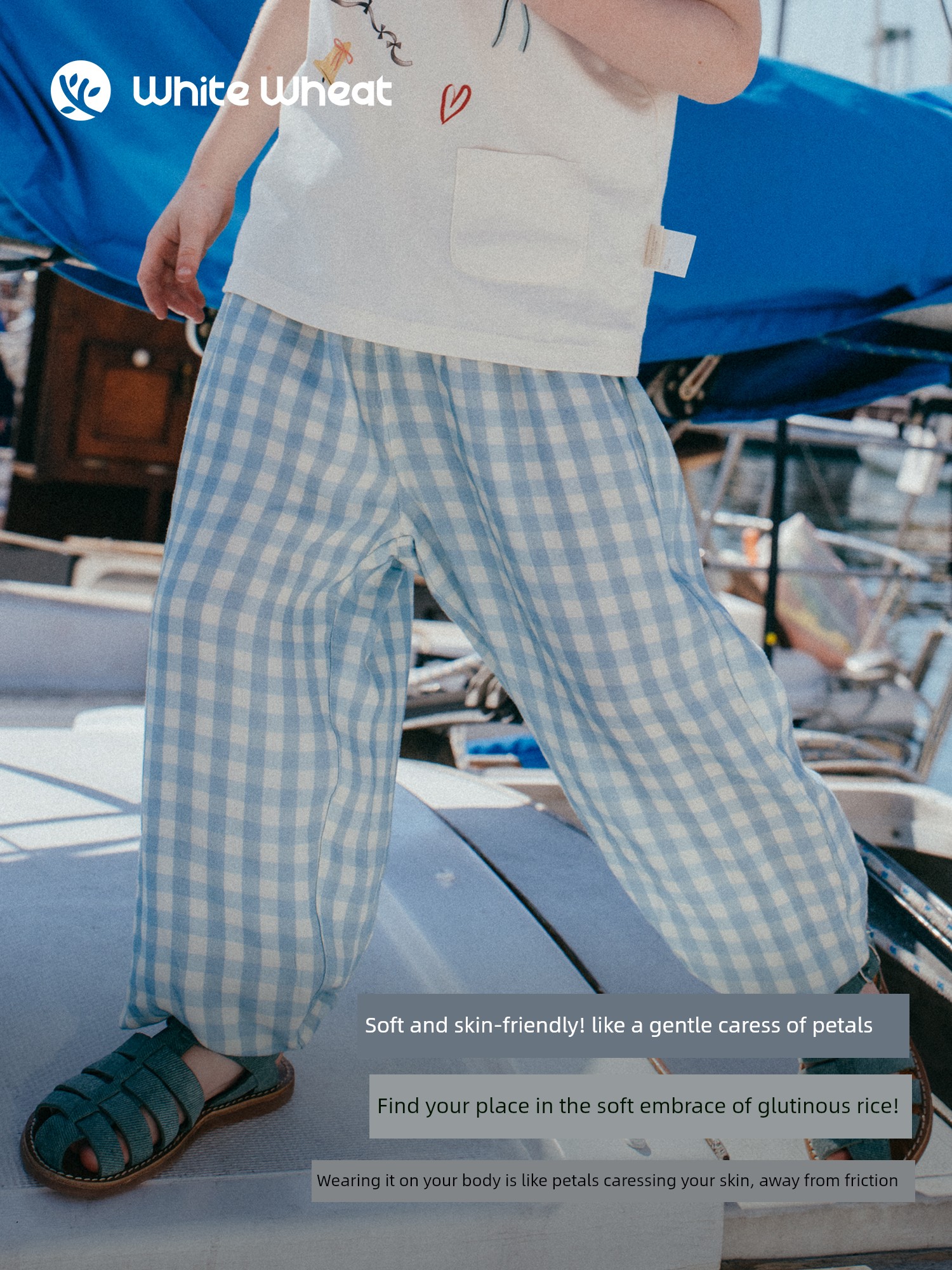 Whitewheat【Zero Sensation Light Oxygen】Children's 26 Summer New Pants Boys' Jogger Pants Girls' Anti-Mosquito Pants — 3