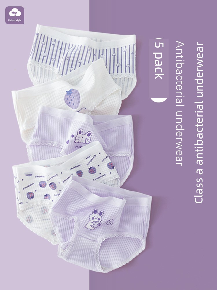 Class a Children's Underwear, Girls' Shorts, Pure Cotton Crotch Briefs, Medium and Large Children's Boxer Briefs, Non-Binding