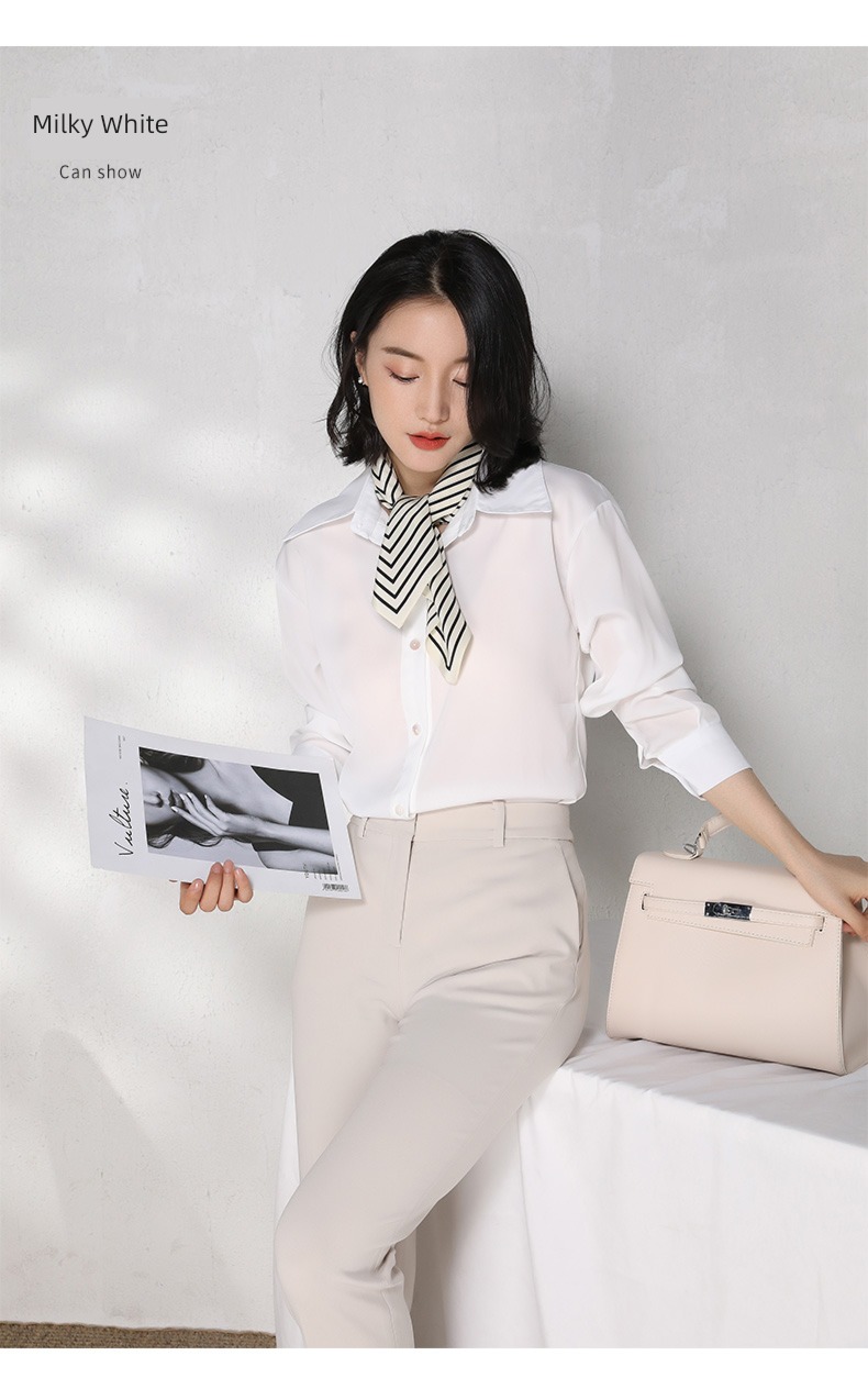 black and white stripe female Yang Caiyu Same collocation Silk scarf