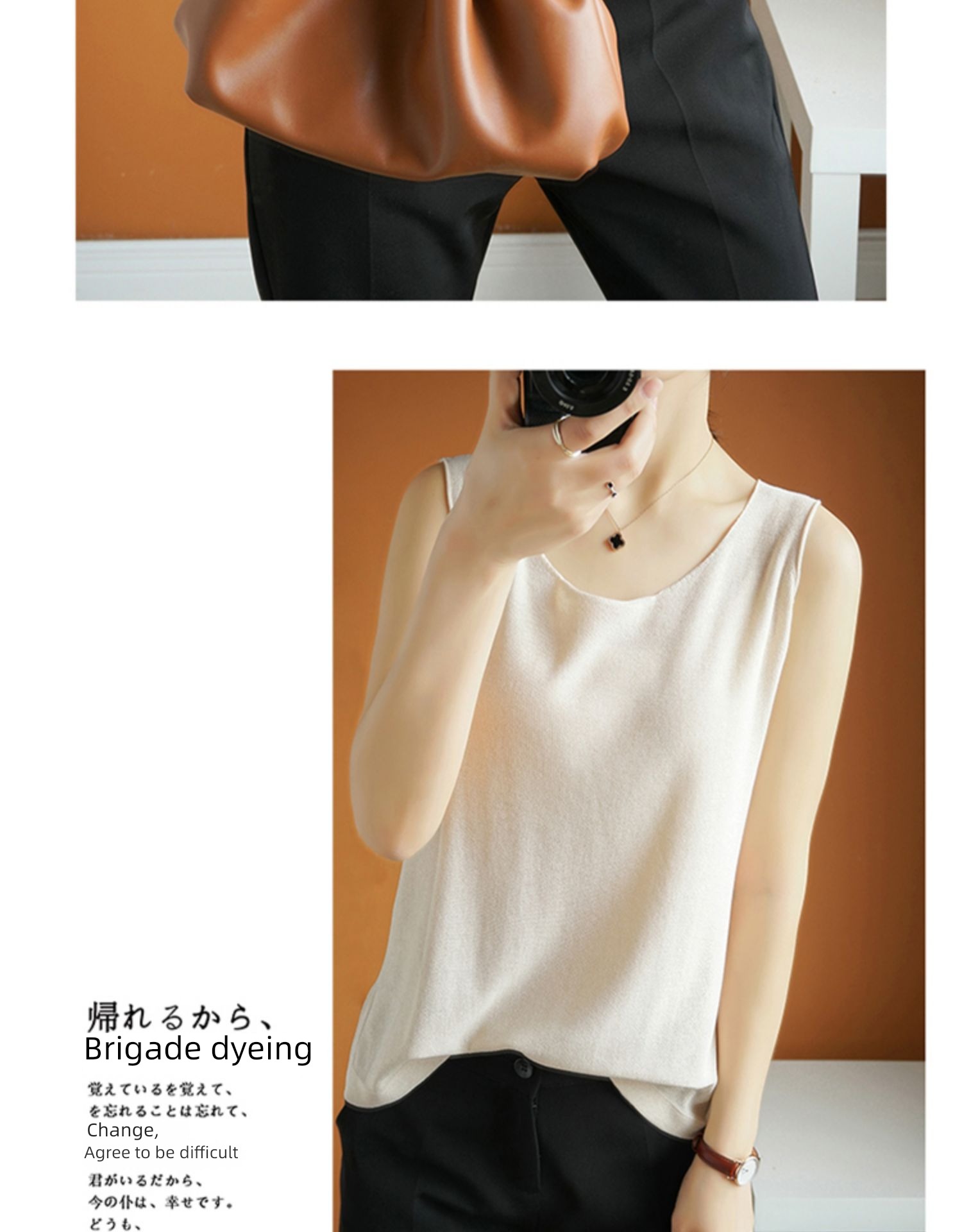 Sling configuration suit Cover your belly easy Sleeveless T-shirt flax