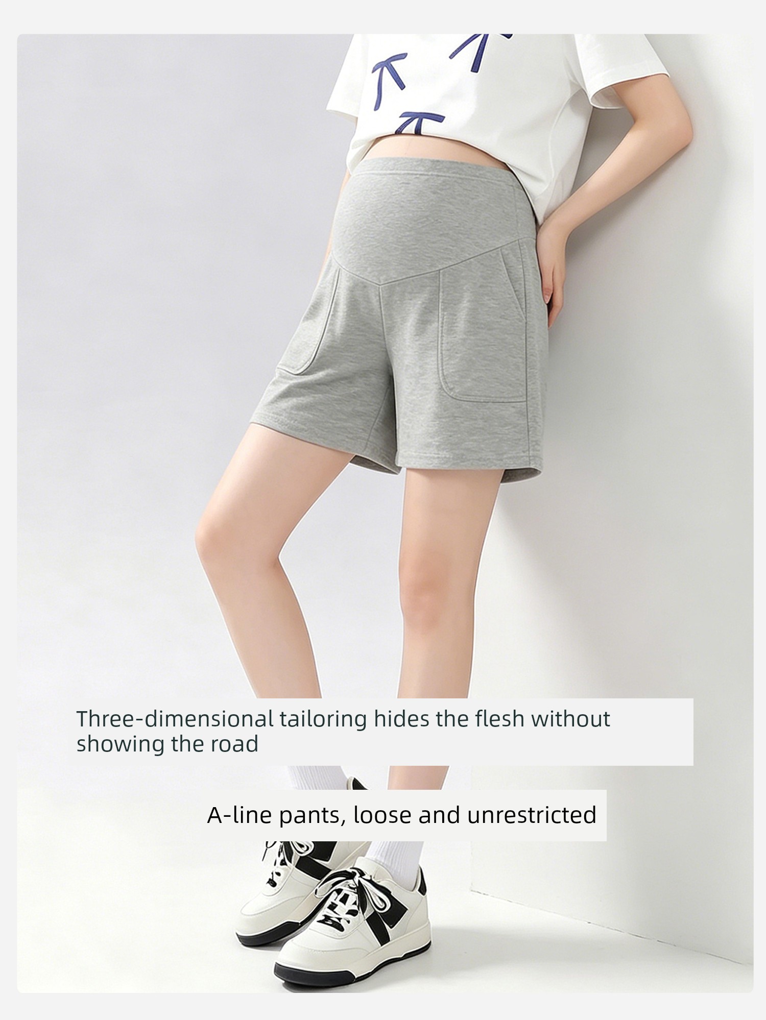 Jq Jingqi Maternity Shorts for Summer 2026 New Thin Style Five-Point Pants, Non-Tightening on the Belly during Pregnancy, Maternity Wear — 7