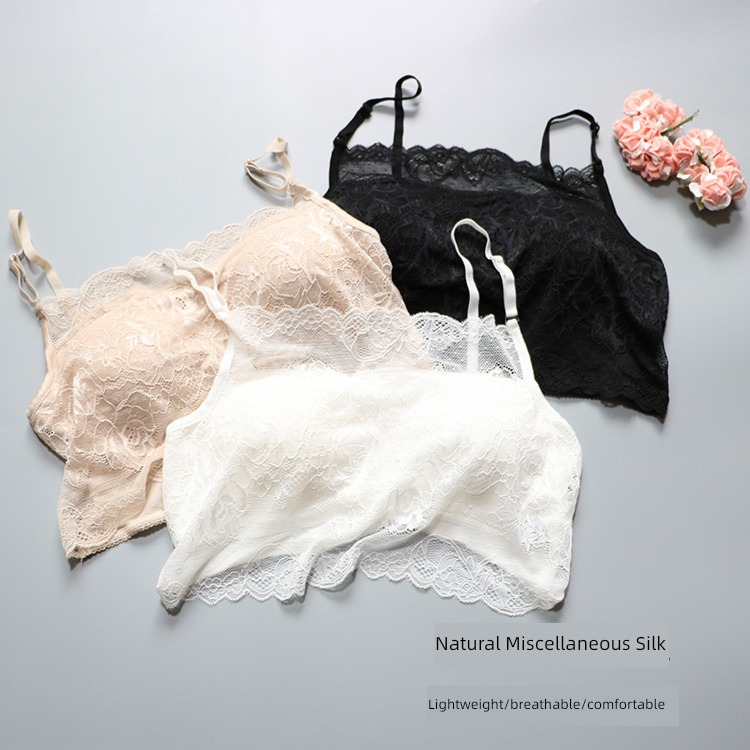 camisole have cash less than that is registered in the accounts sexy lace Breast wrapping high-grade real silk