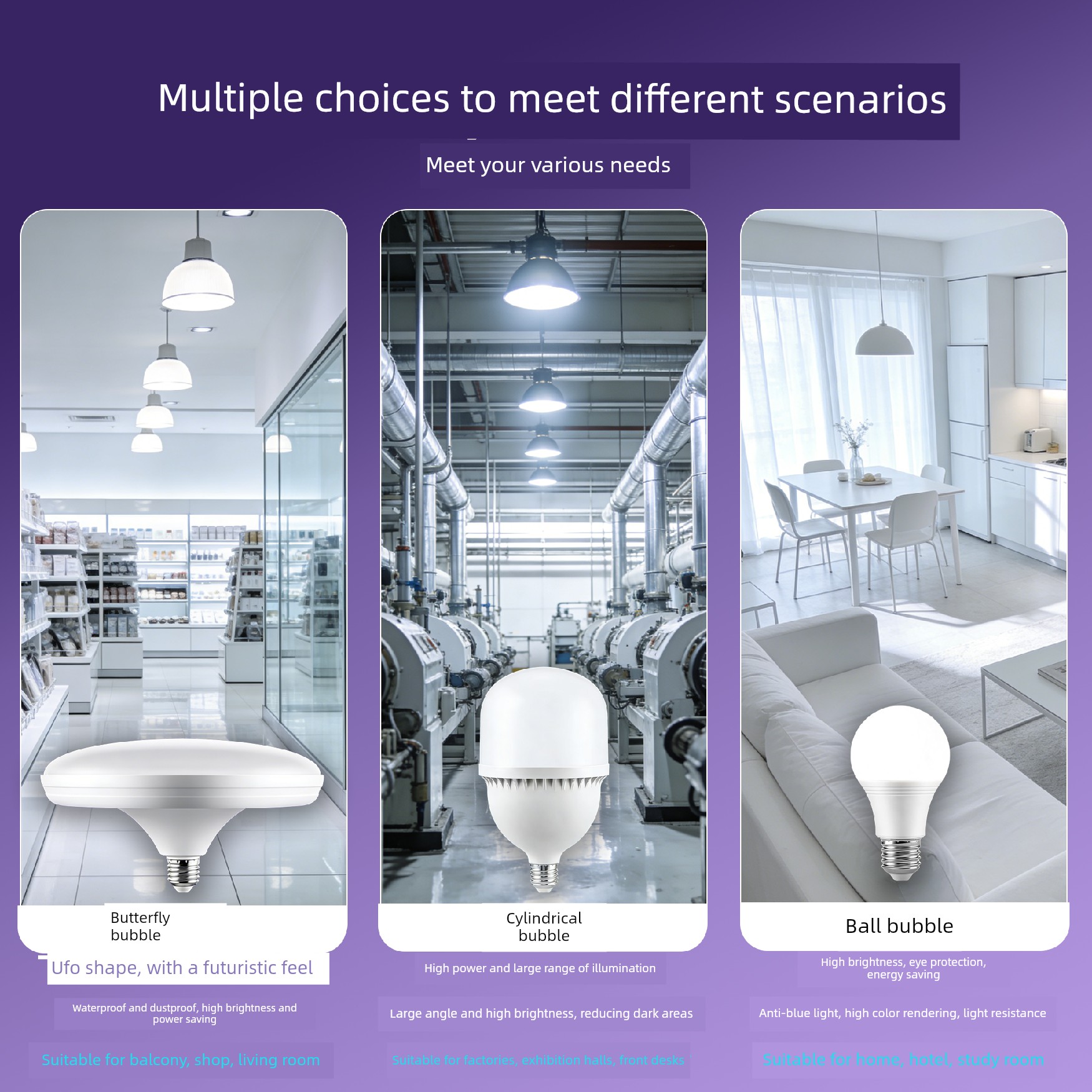 Bull Strong Light 100W High-Power Cylindrical LED Bulb