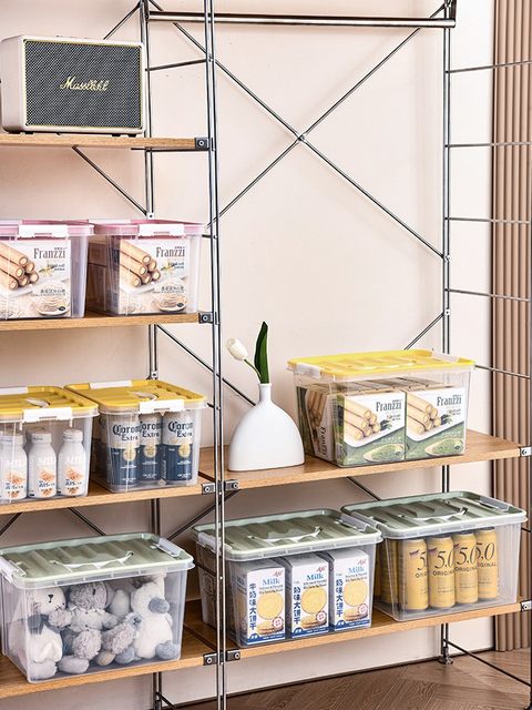 Transparent snack storage box Home desktop toys Lego finishing box Cosmetics Books Miscellaneous plastic storage basket