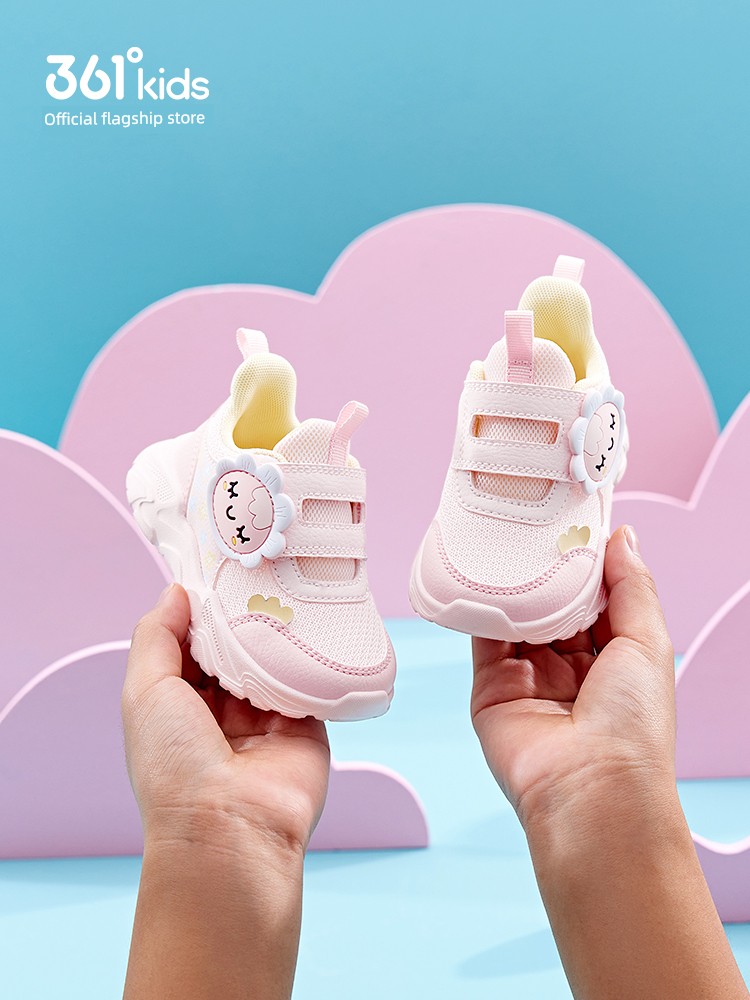 361 Degrees Children's Shoes for Girls, Toddler Shoes, Autumn New Model, Girls' Sports Shoes, Breathable Mesh Baby Shoes