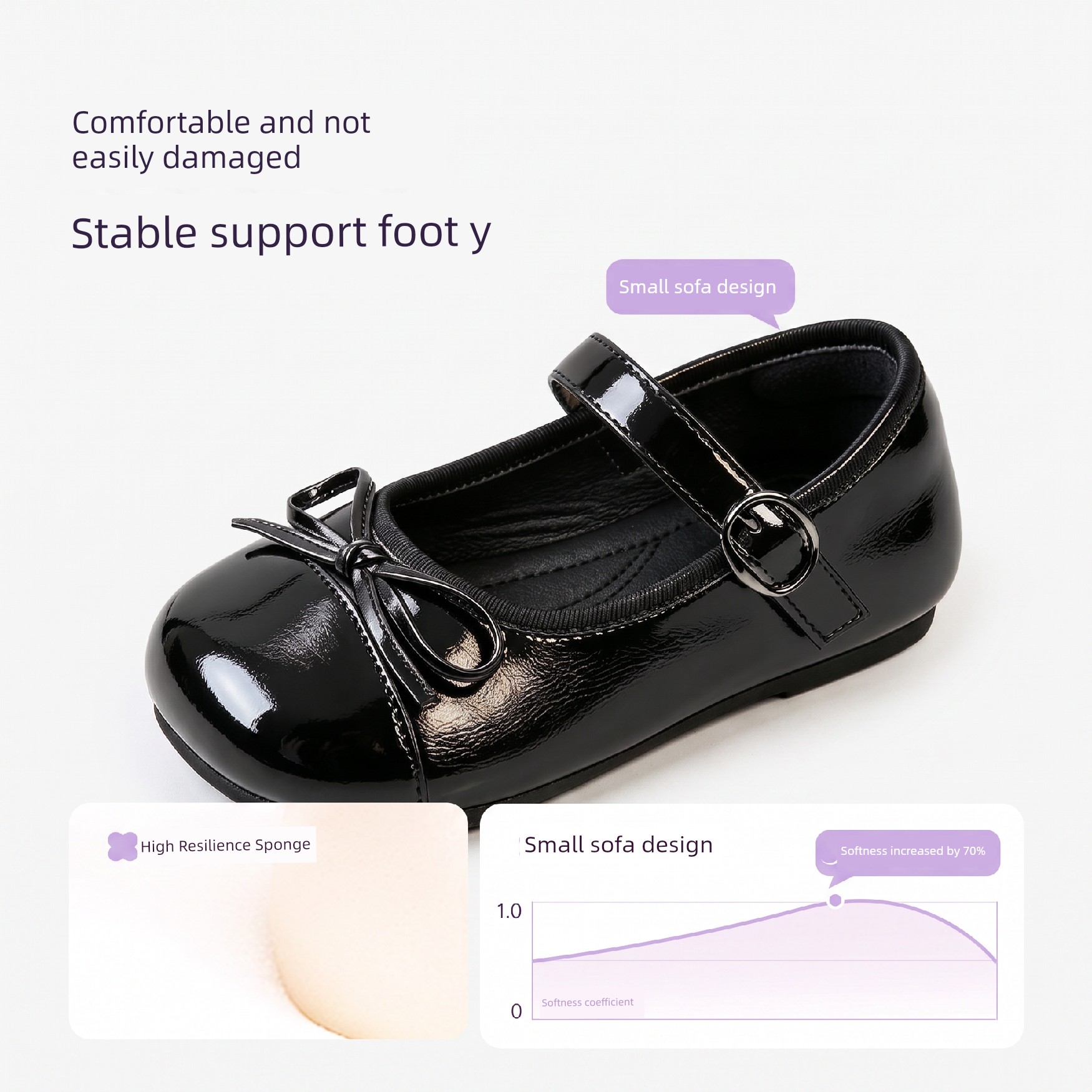 Girls' Princess Black Leather Shoes 2026 Autumn New Fashion Stage Shoes for Little Girls, Soft-Soled Single Shoes for Young Children — 3