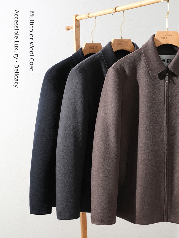 hyz  Middle aged and elderly Pure wool Woollen cloth loose coat Jacket