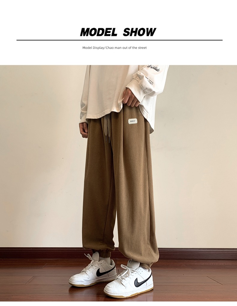 Spring and Autumn Plush thickening solar system American style Casual pants