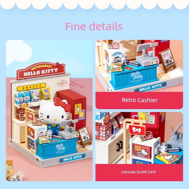 Rolife Ruole Sanrio Family Cute Store Manager Series DIY Lodge Mini Mini Model Children's Building Blocks