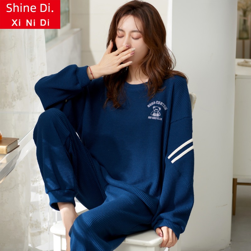 ma'am pure cotton Long sleeve Thin money Can be worn out Autumn and winter pajamas