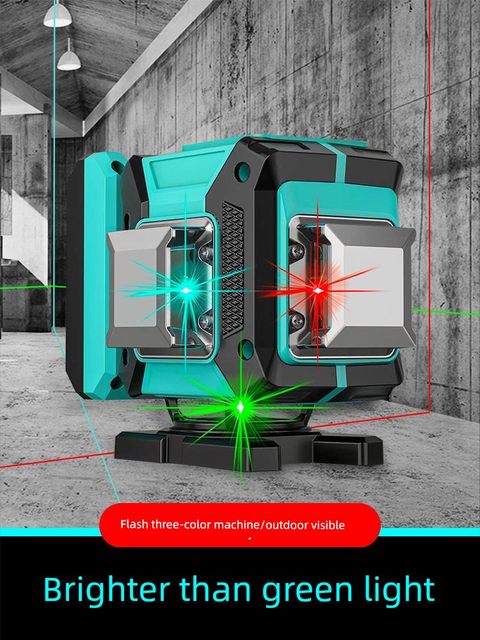 Level meter high-precision strong light thin line laser infrared outdoor special red light 12-line rainbow machine three-color machine