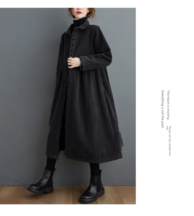 corduroy thickening easy leisure time Cardigan loose coat Windbreaker