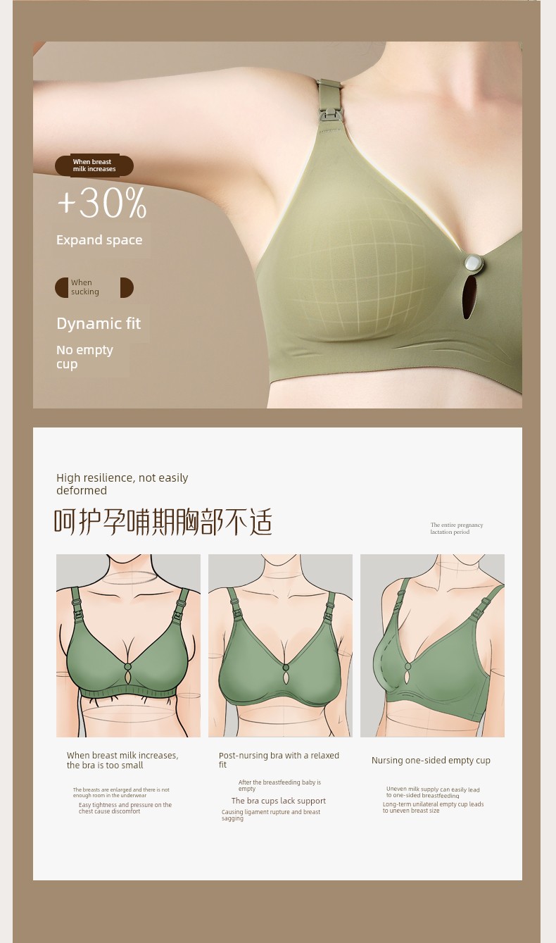 Wu Yuan Nursing Bra Anti-SAG Push up Postpartum Summer Thin Nursing Special Nursing Intimates Pregnant Women Big Chest Special — 5