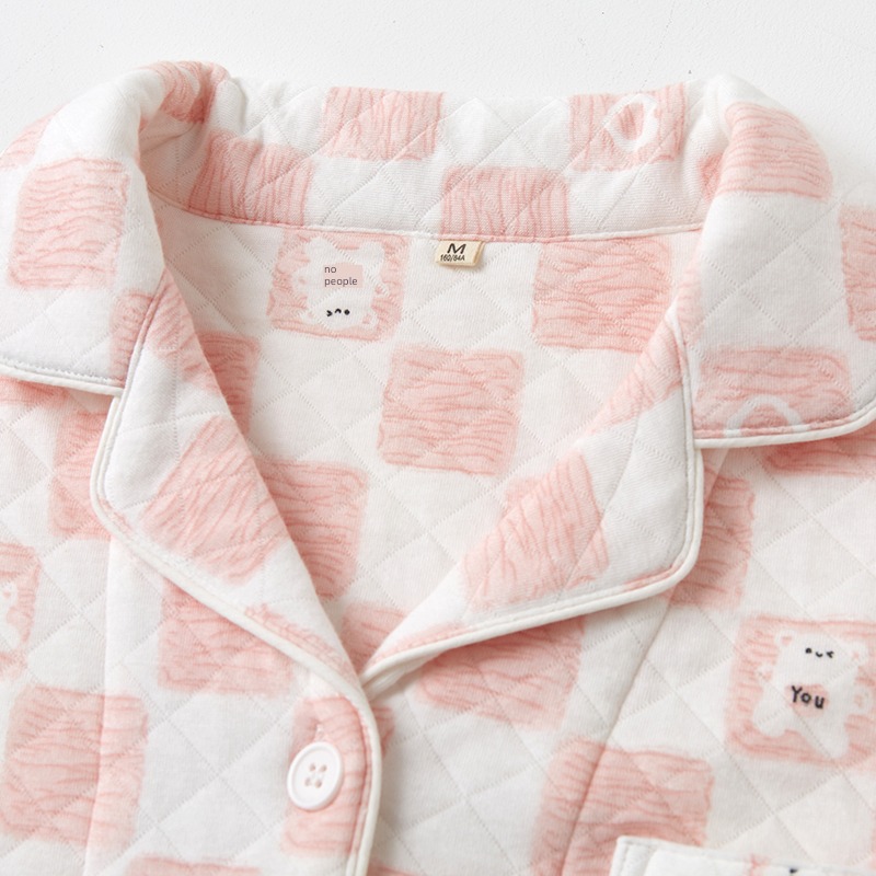 ma'am Autumn and winter Cotton keep warm Cartoon Simplicity pajamas