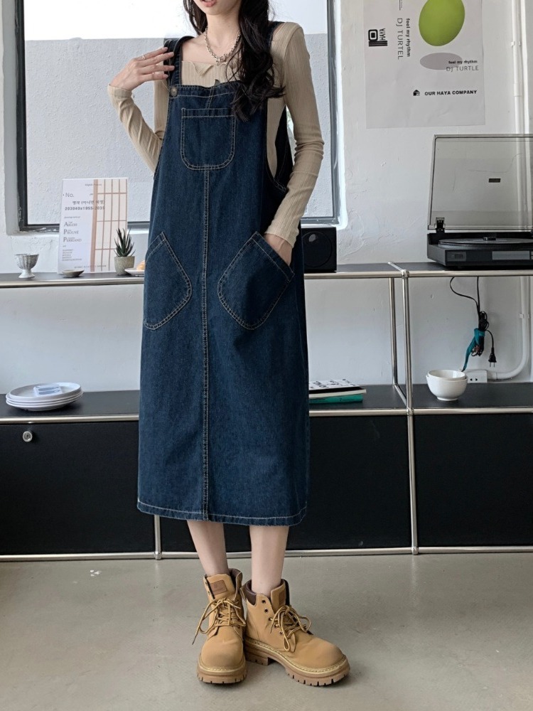 The new easy Show thin camisole cowboy student Dress