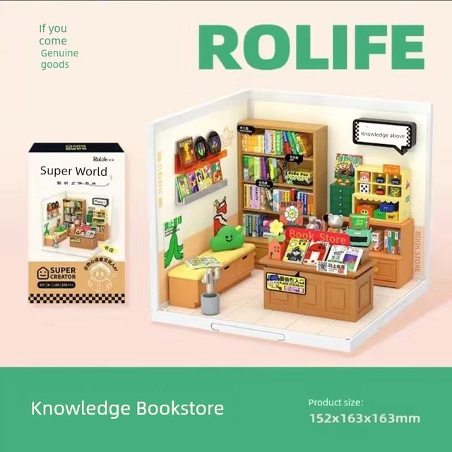 Ruole Super World Hut Store Milk Tea Shop Kitchen Living Room Girls Birthday Gift Diy Hut Assembly