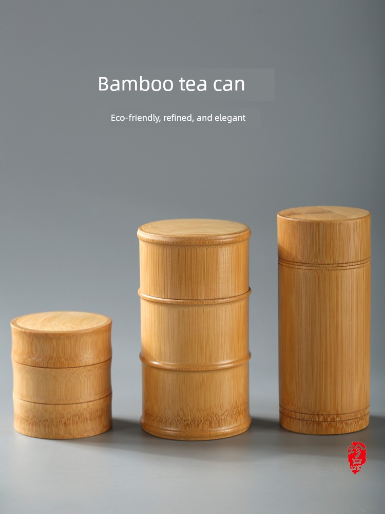 Handmade Bamboo Tea Canister Storage Jar, Portable Bamboo Tube, Small Bamboo Tea Packaging Box, Tea Tube, Tea Canister, Bamboo Canister