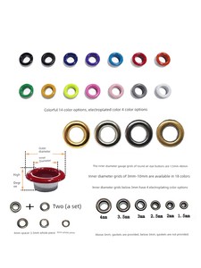 Eyelet Button Tag Rivet Eyelet Button More than 18 Colors Available Shoe Eye Buckle Electronic Version Corns Rivet