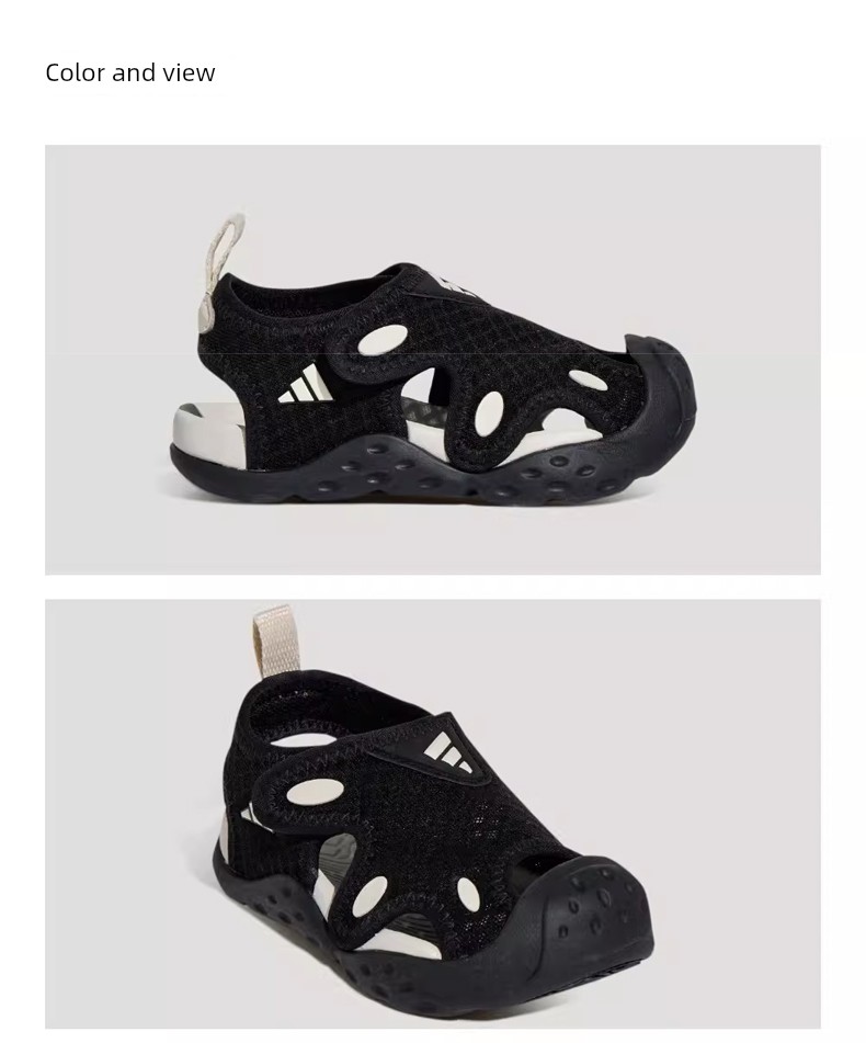 Adidas Girls' Sandals, New Summer Style, Wave Star Breathable Mesh, Non-Slip Texture, Easy to Put on and Take Off, Casual Wear — 4
