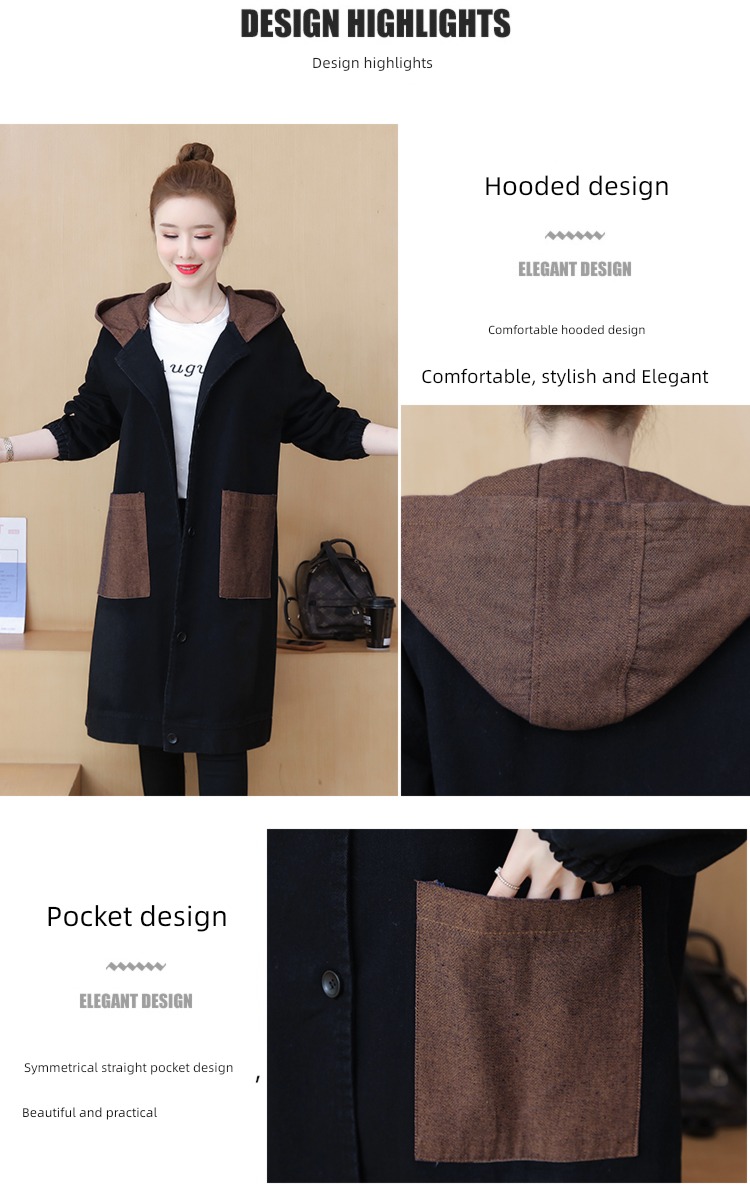cowboy leisure time Korean version Versatile Medium and long term printing loose coat