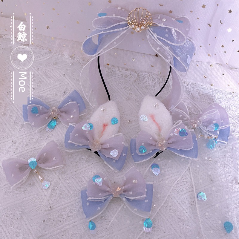 Lolita shell Original girl Silk yarn Side clip ocean