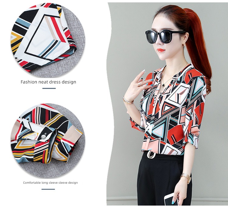 Stylish and versatile Long sleeve jacket Women Chiffon shirt