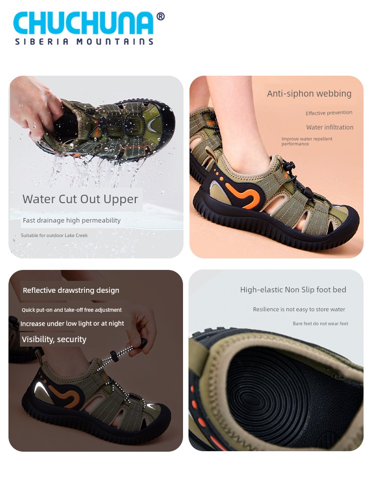 Chuchuna 2026 Summer Children's Sandals for Girls, Water Shoes for Boys, Parent-Child Shoes, Non-Slip Water Sandals — 3