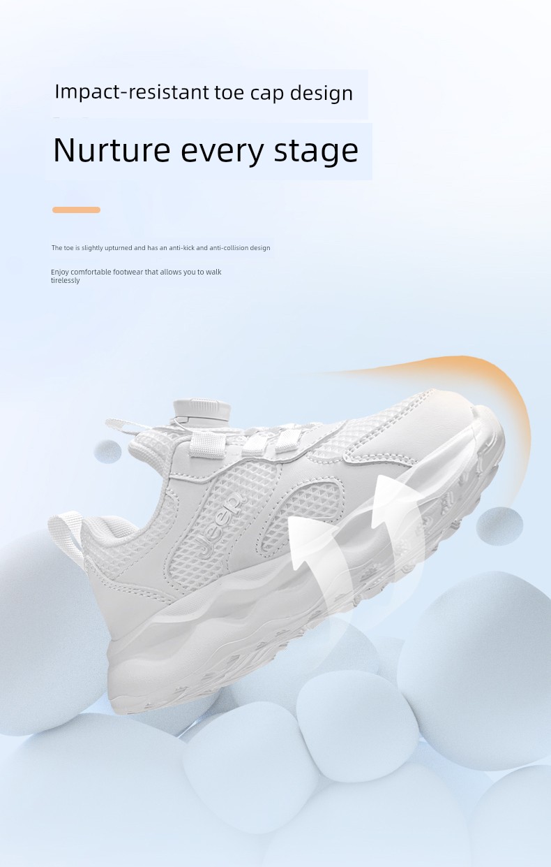 Jeep Kidsren's White Sneakers, White Sports Shoes, 2026 New Mesh Campus Kidsren's Shoes, Girls' Running Shoes, Boys' Shoes — 9