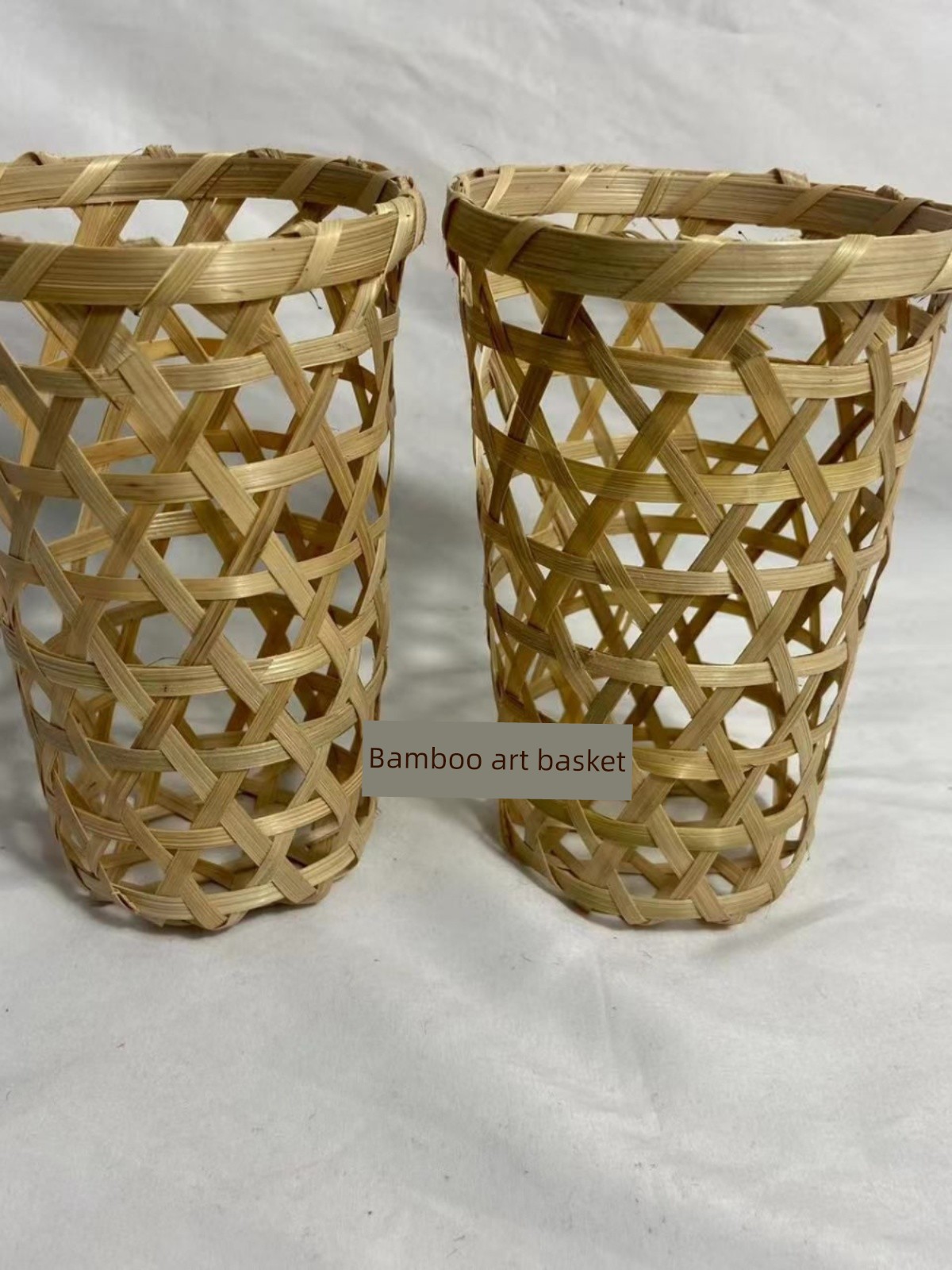 Bamboo Woven Milky Tea Cup Dust Pan Milk Tea Bamboo Basket Earless Basket with Basket Ice Cream Cup Set Milky Tea Cup Sets Bamboo Basket