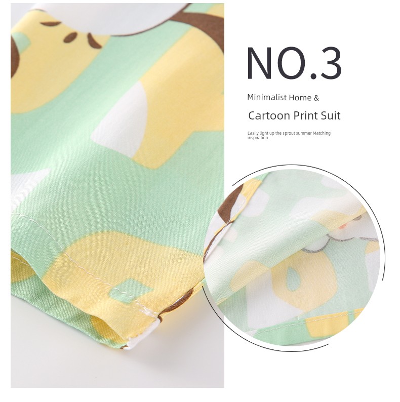 Cotton Silk Children's Pajamas for Girls, New Summer Set, Boys' Cartoon Cotton Silk Thin Air-Conditioned Clothes, Home Wear — 9