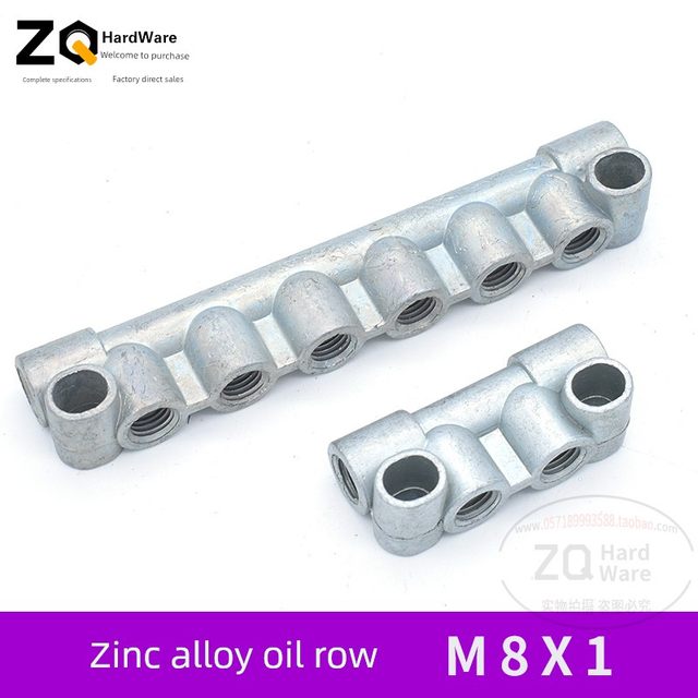 Zinc alloy type A resistance oil circuit distributor oil pump oil drain internal thread connection M8X1 oil pipe joint
