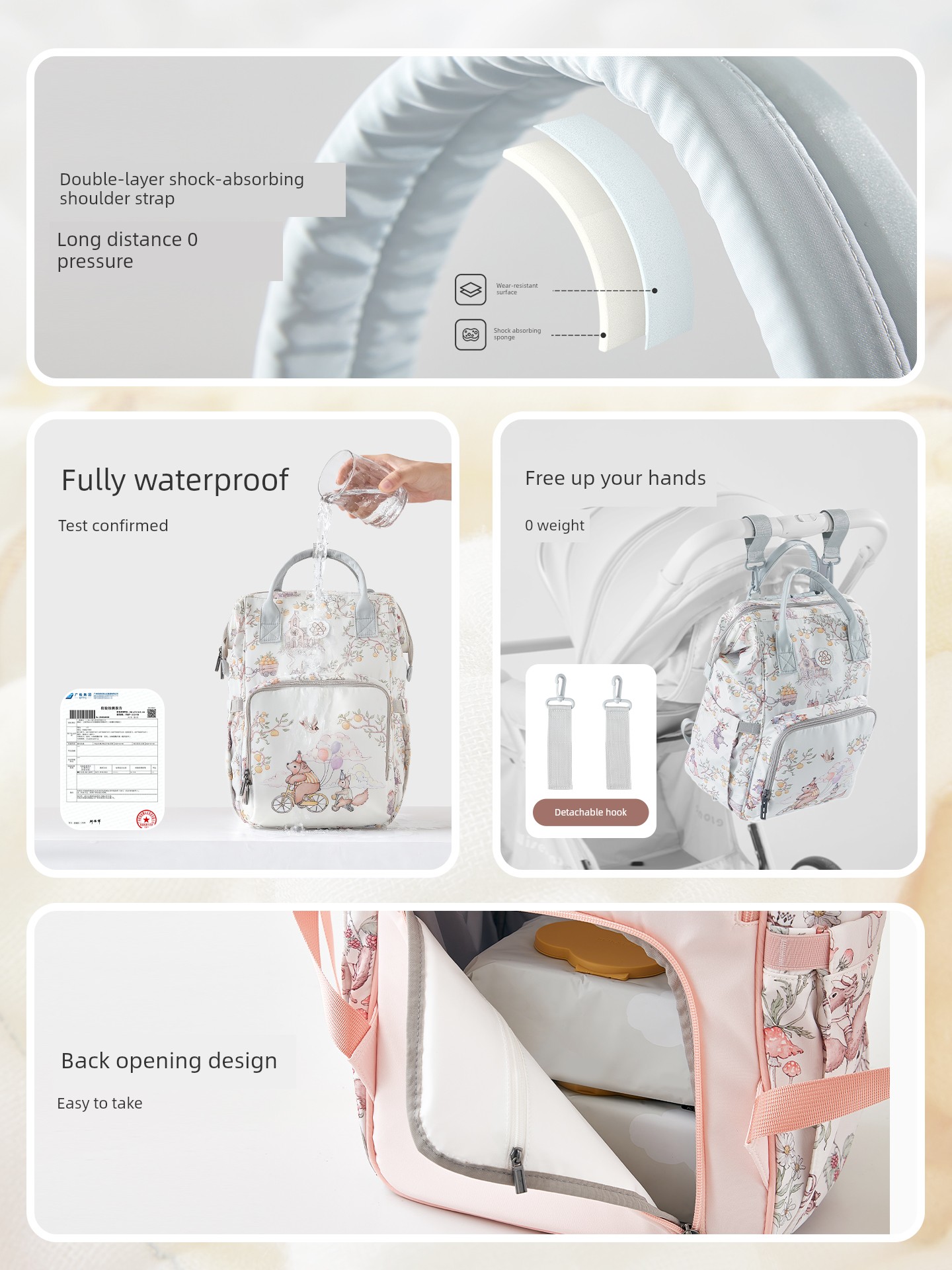 Bubbletree Mommy Bag Large Capacity Mother and Baby Lightweight Bag for Going Out New Style Multi-Functional Backpack — 4