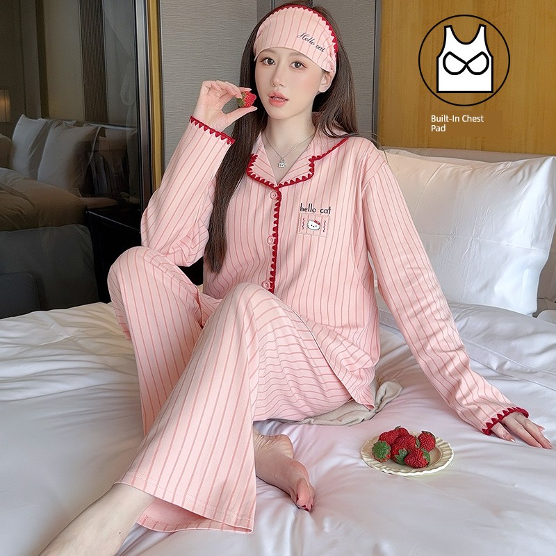 Maternity Pajamas with Headscarf, Pure Cotton, Sweat-Absorbent, Class A, for Pregnant Women, Thin Style for Spring and Summer, Postpartum Nursing, Autumn — 1