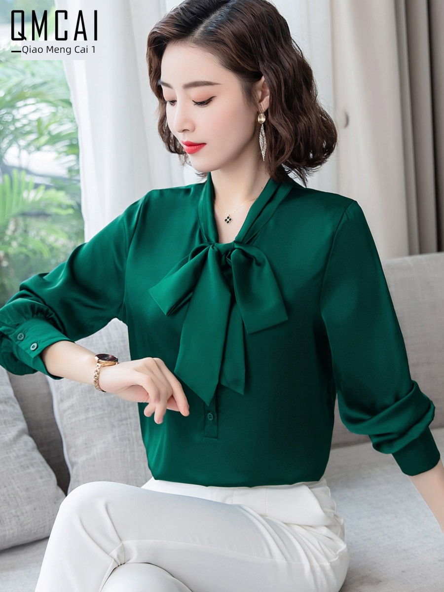shirt ma'am Long sleeve Chaopai easy jacket silk