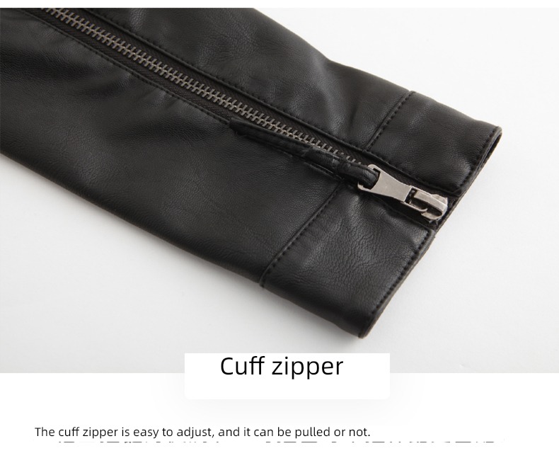 fashion Close your waist have cash less than that is registered in the accounts PU skin black Little coat Jacket