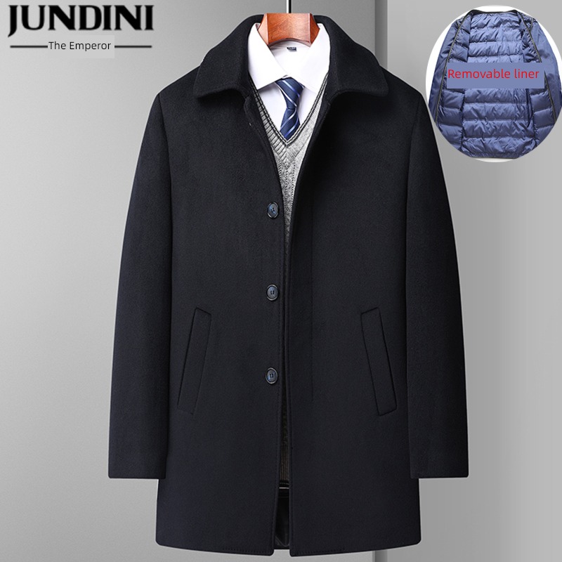 Middle aged and old people grandpa winter keep warm loose coat wool