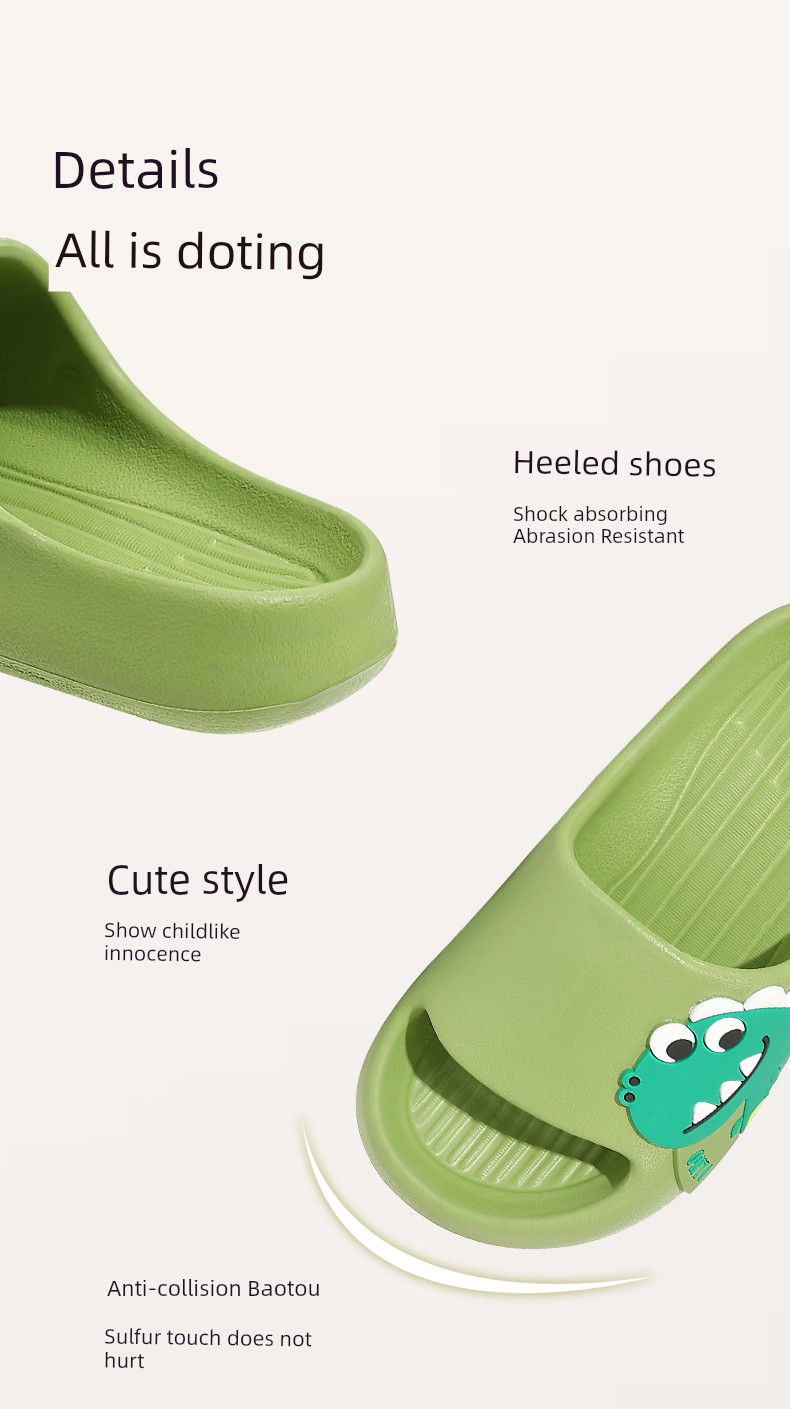 Boys Summer Indoor Non Slip Dinosaur Kids Slippers — 8
