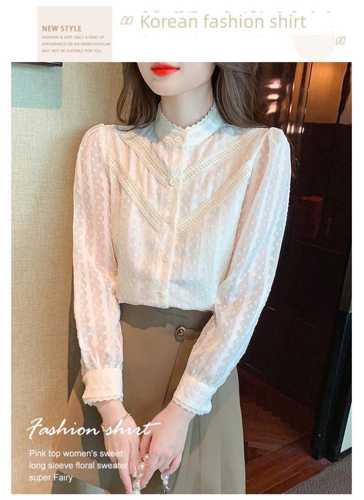 Little fragrance fashion Foreign style jacket Lace Chiffon shirt