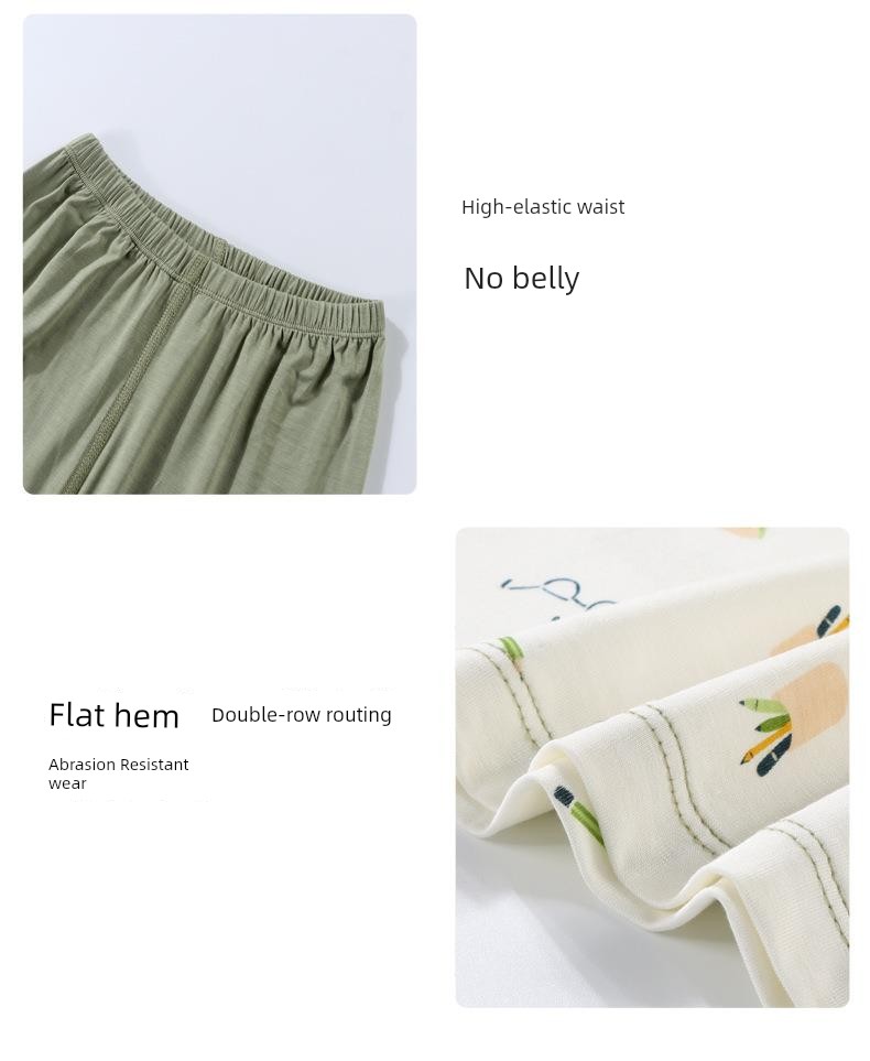 Modal Kids Pajamas Spring and Summer Thin Boys' Home Wear Boys Intimates Suit Teen Autumn Clothes Long Johns — 16