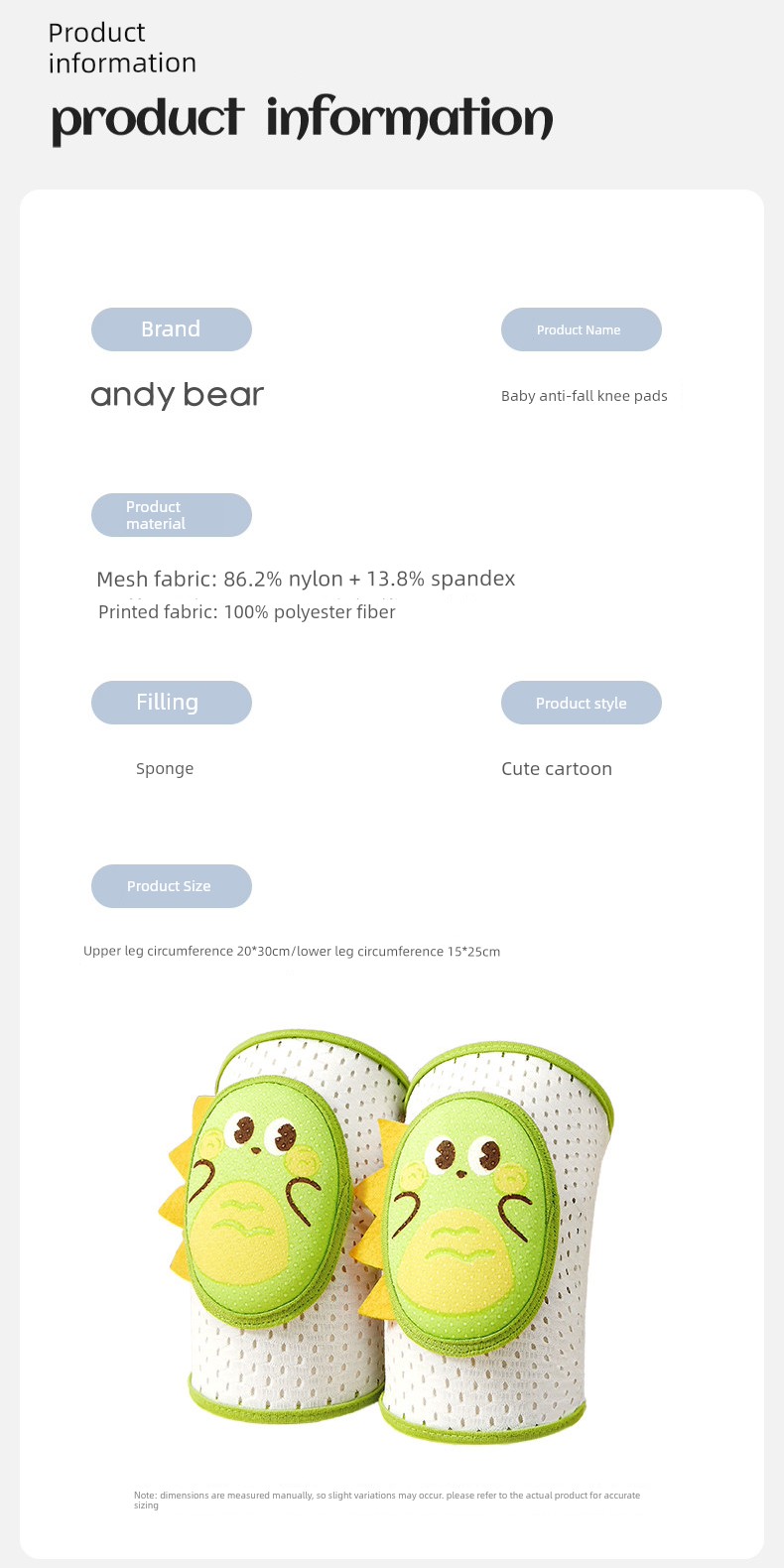 Baby Knee Pads for Crawling, Baby Knee Protectors, Children's Crawling Anti-Fall Elbow Pads, Summer Thin Breathable Style — 9