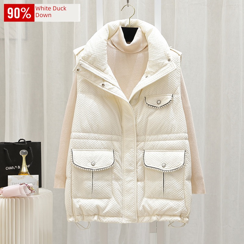 Internet celebrity Women's money Close your waist Foreign style European goods down Vest