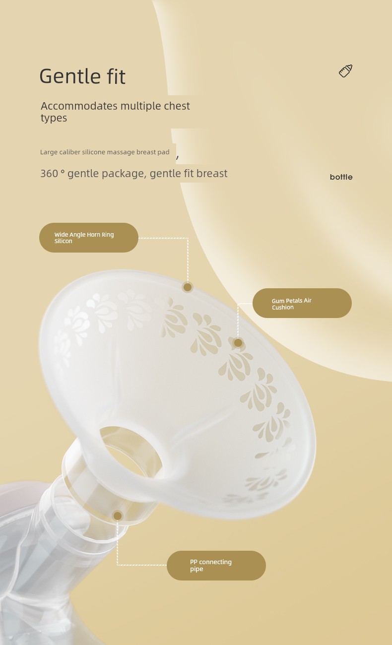 October Crystal Electric Breast Pump with Micro-Vibration Massage, Fully Automatic, Painless, Single-Side Breast Milk Extractor, Adjustable Frequency, — 17
