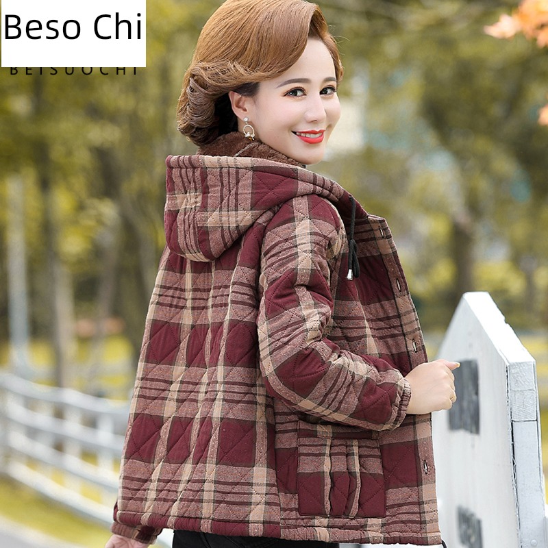loose coat Plush have cash less than that is registered in the accounts cotton-padded clothes Foreign style Hooded Autumn and winter clothes