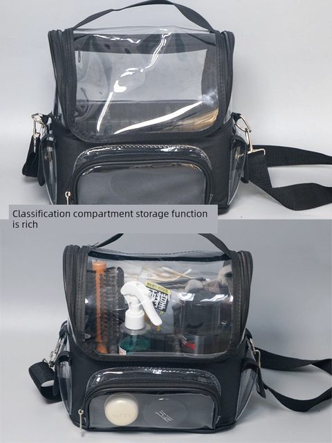 化妆师跟妆包剧组现场专用补妆包美发造型师大容量斜挎透明收纳包