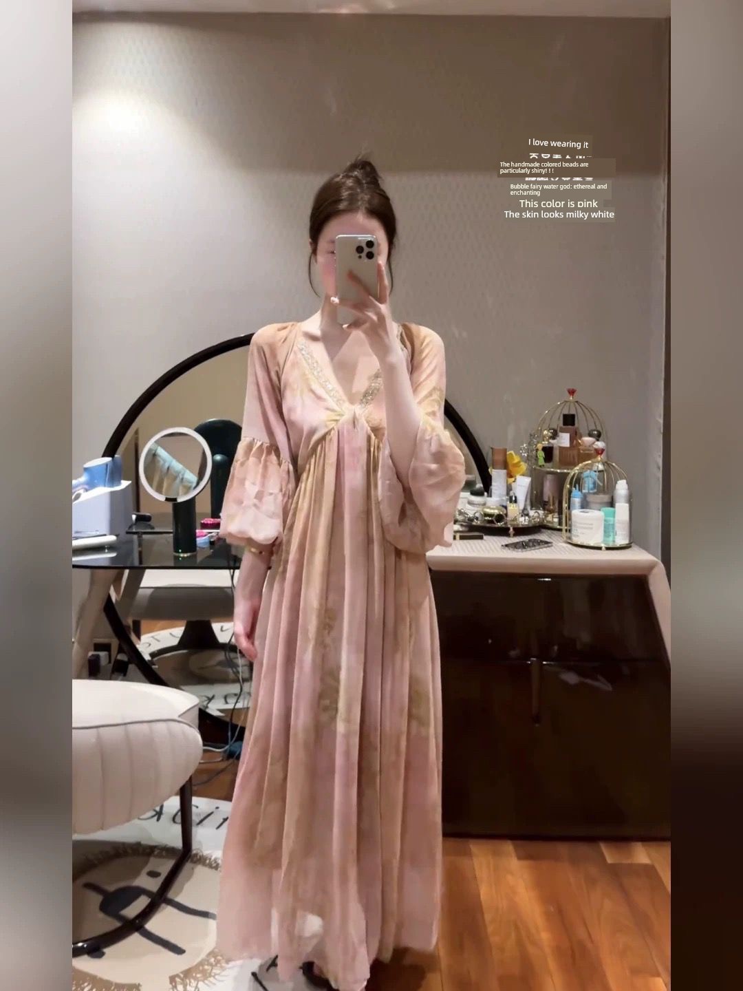 Maternity Spring Dress 2026 New Style Pregnancy Outfit, Sophisticated and Relaxed High-End Feel, Gradient Short Dress for Spring and Summer — 3