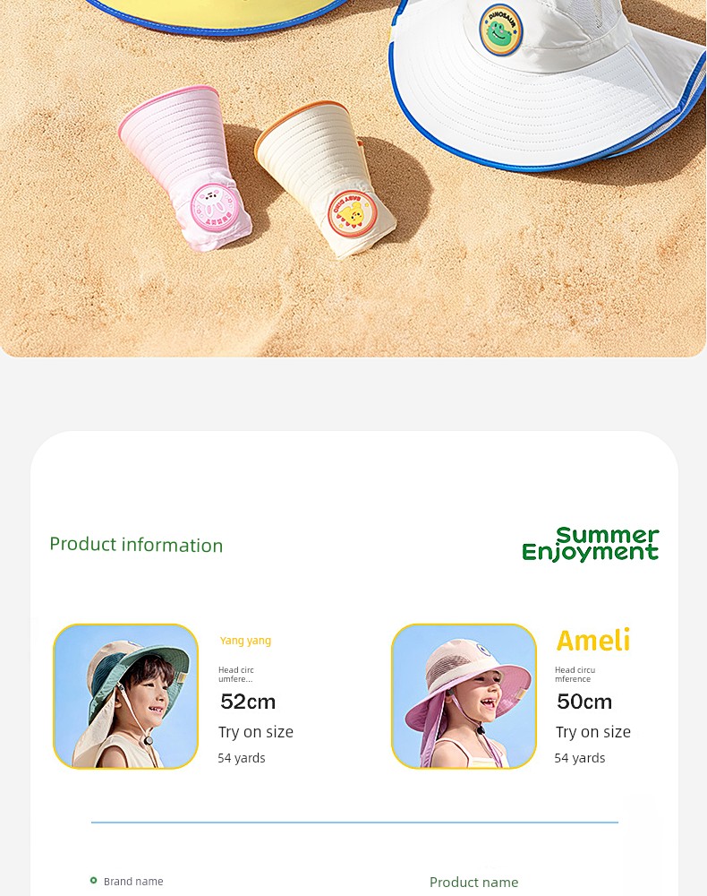 Children's Sun Protection Hat, Baby Sun Hat, Summer Thin Style, Girls' and Boys' Sun Hat, Boys' and Girls' Bucket Hat — 13