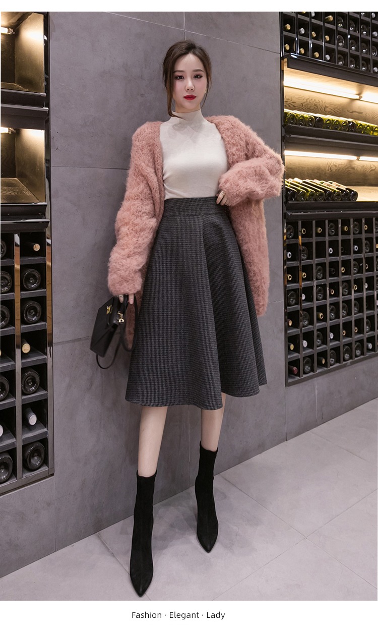 early autumn winter Big swing Wool Half body Women's wear Fluffy skirt