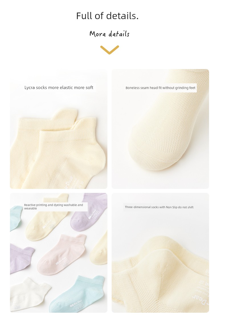 "Pure Color Mesh Type" Children's Socks Summer Thin Fashion Girl Summer Socks Baby Short Socks Boneless Boat Socks — 9