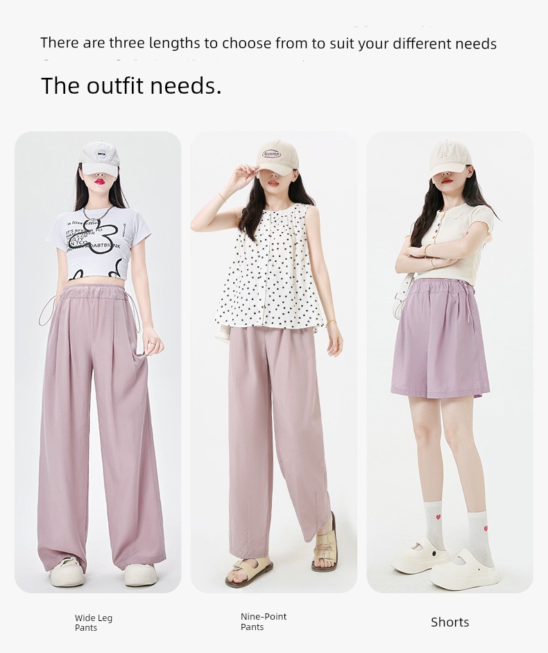 Maternity Pants Summer 2026 New Style Without Belly Support Ice Silk Casual Wide-Leg Pants Yamamoto Long Pants for Petite Women Spring and Summer — 9