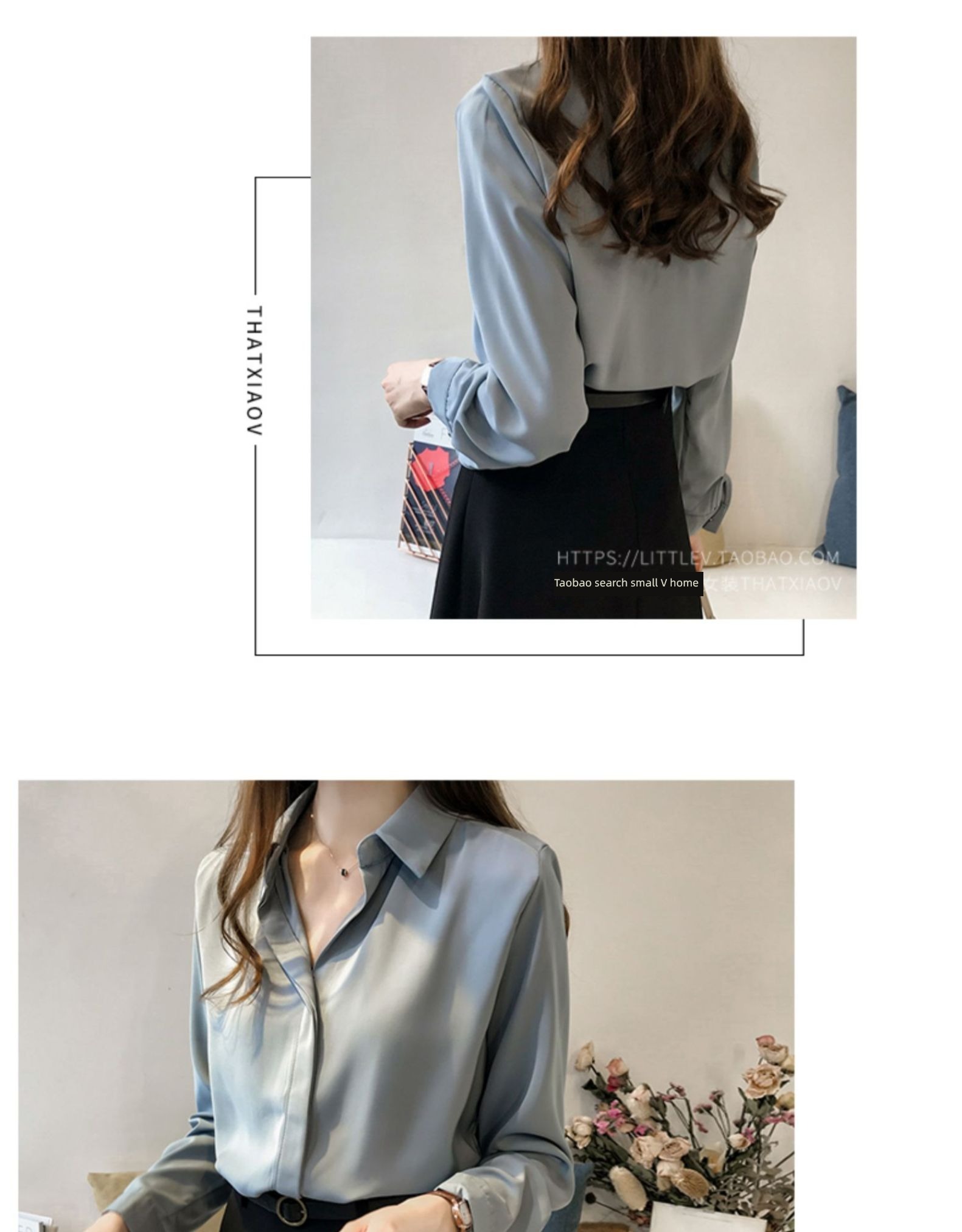 blue unique jacket easy Long sleeve Chiffon shirt